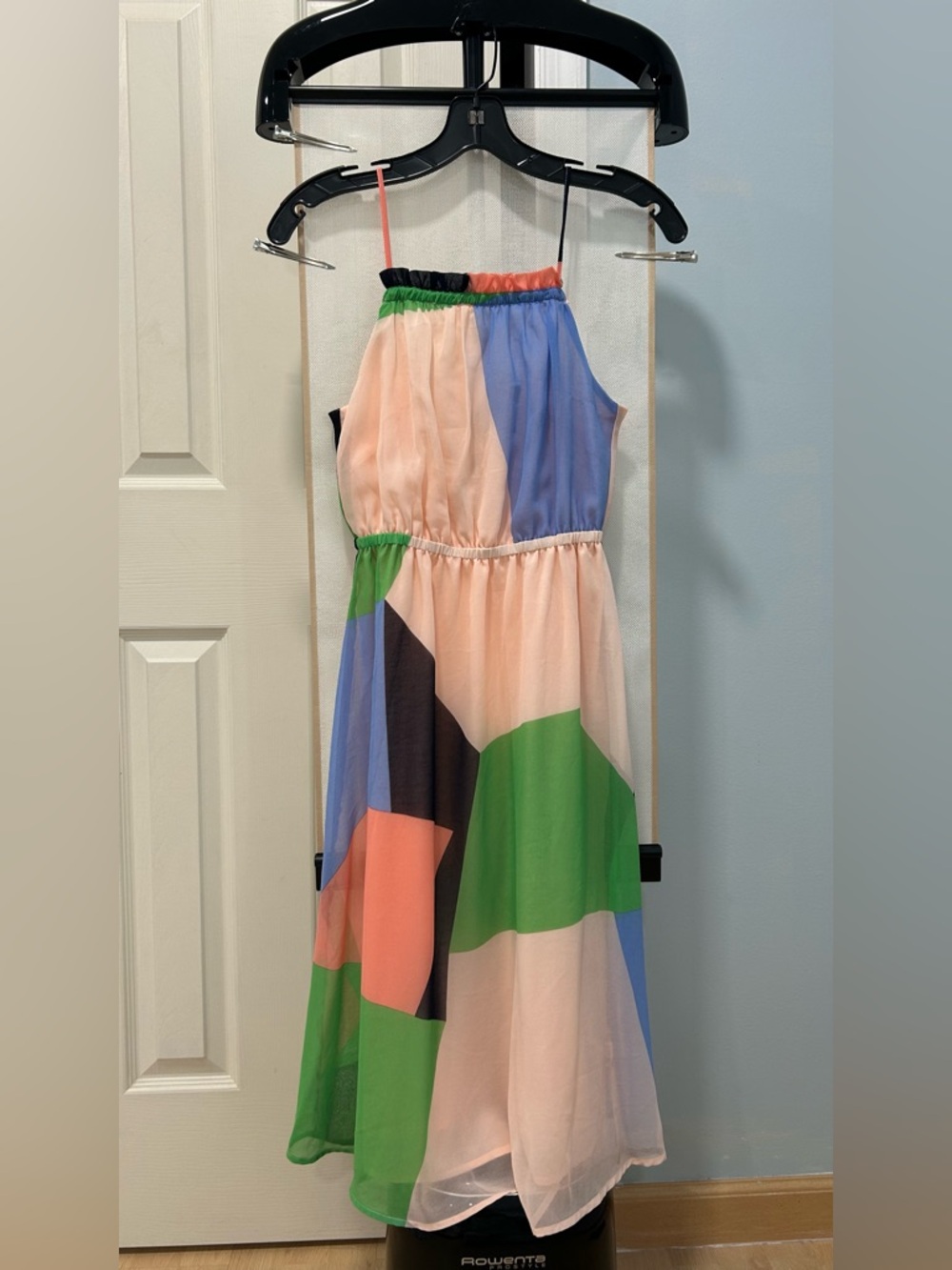 Banana Republic Girls' Colorblock Chiffon Dress in Peach, Blue & Green